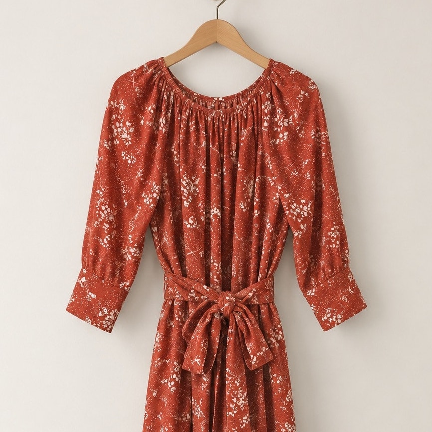 Caron Callahan Matilda Floral Wool Gauze Dress Sienna Nwt Size Small — image 3 of 8